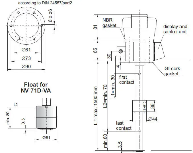 Magnetic float level switch NV 71 Bühler Technologies product image 2