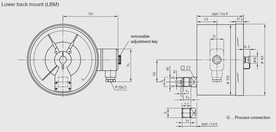 Analog pressure gauge PGS21.1x0 KRIJON ltd product image 4