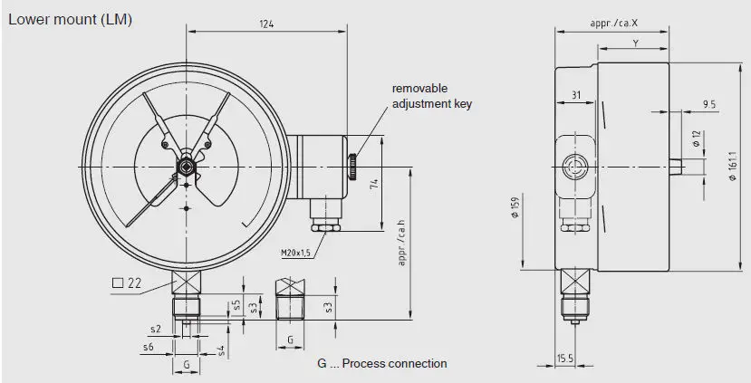 Analog pressure gauge PGS21.1x0 KRIJON ltd product image 3