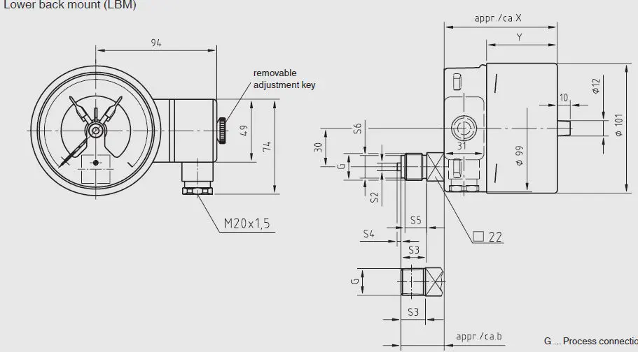 Analog pressure gauge PGS21.1x0 KRIJON ltd product image 2