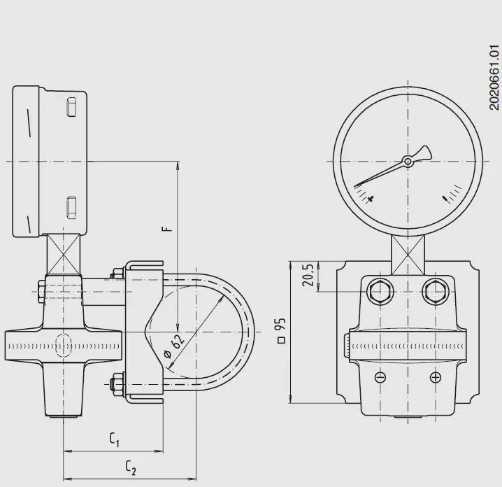 Differential pressure gauge 732.51 KRIJON ltd product image 2