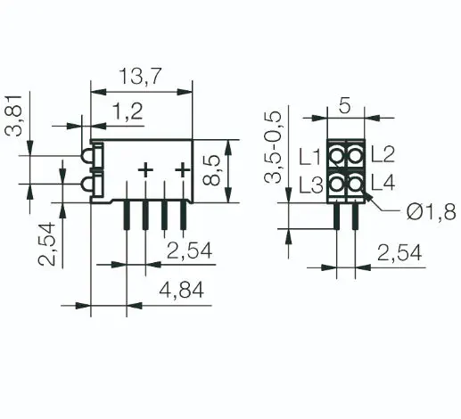 Printed circuit board-mounted LED DBI023 Series Signal-Construct GMBH product image 1